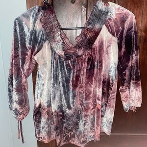 American eagle velvet over the shoulder top